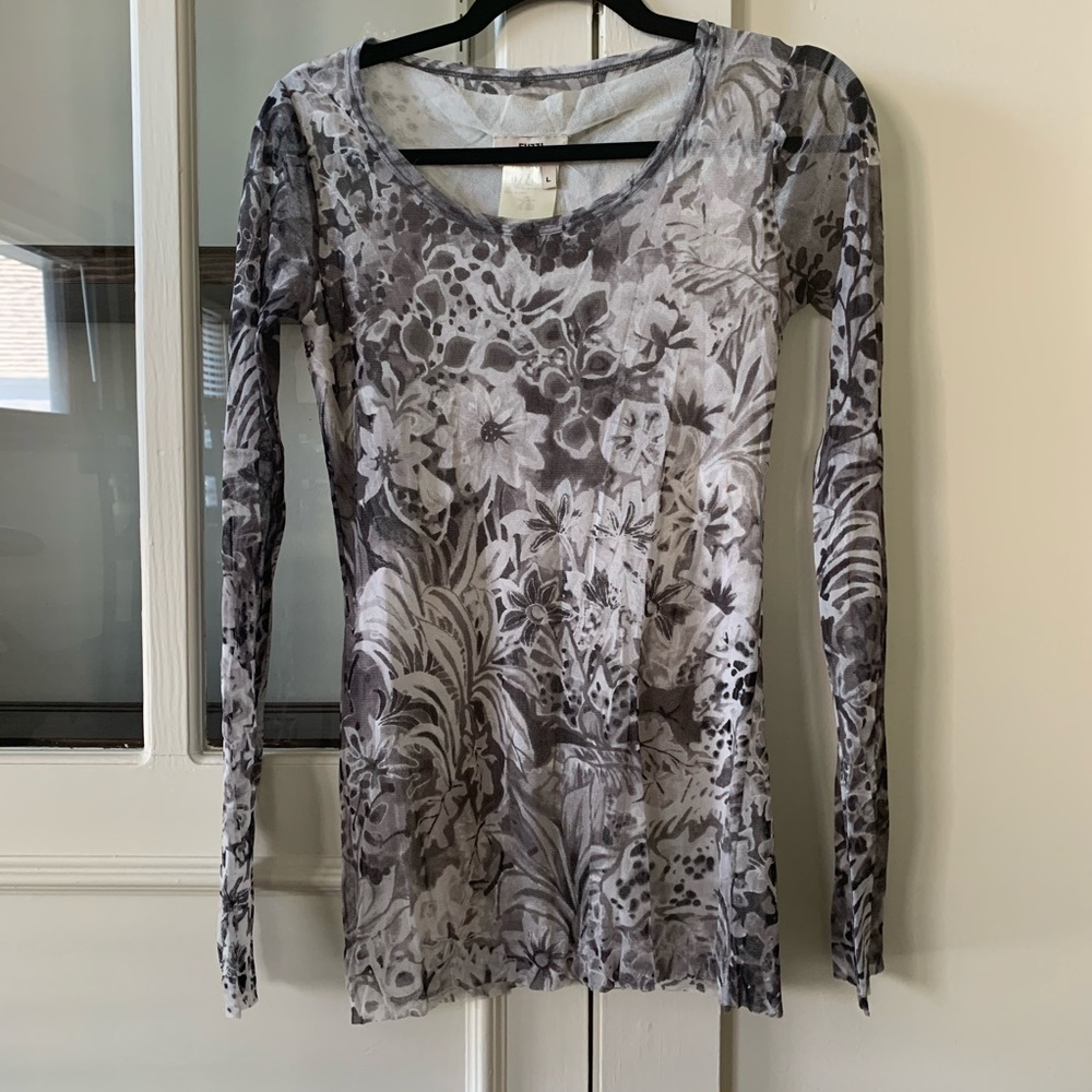 FUZZI MESH LONG SLEEVE TOP